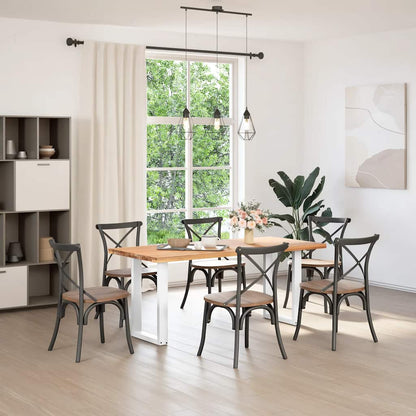 Gambe per tavolo da pranzo a forma di U 2 pz bianche 50x(72-73) cm in acciaio