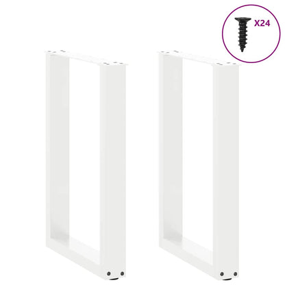 Gambe per tavolo da pranzo forma U 2 pz bianche 50x(72-73) cm