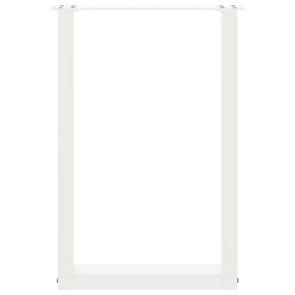 Gambe per tavolo da pranzo a forma di U 2 pz bianche 50x(72-73) cm in acciaio