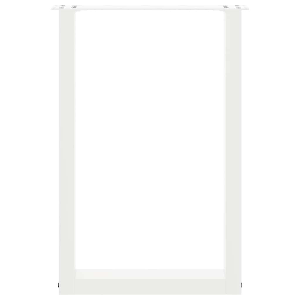 Gambe per tavolo da pranzo forma U 2 pz bianche 50x(72-73) cm