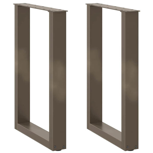 Gambe Tavolo Pranzo a U 2 pz 50x(72-73) cm Acciaio - homemem39