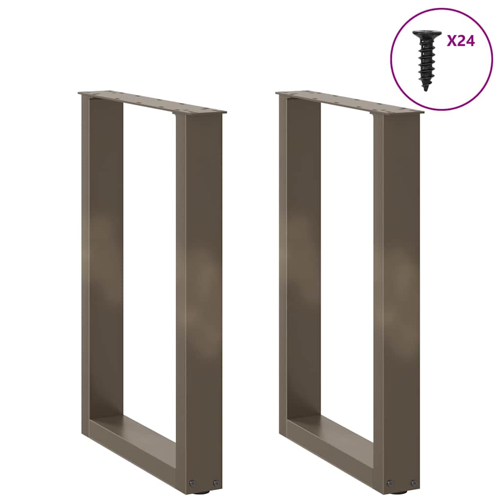 Gambe Tavolo Pranzo a U 2 pz 50x(72-73) cm Acciaio - homemem39