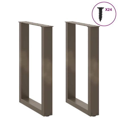 Gambe Tavolo Pranzo a U 2 pz 50x(72-73) cm Acciaio - homemem39