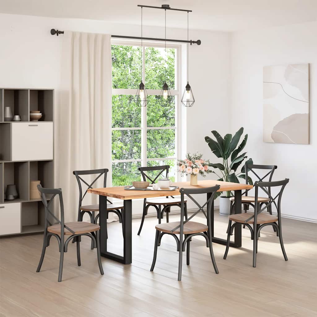 Gambe Tavolo Pranzo a Forma U 2 pz Nero 60x(72-73) cm Acciaio - homemem39