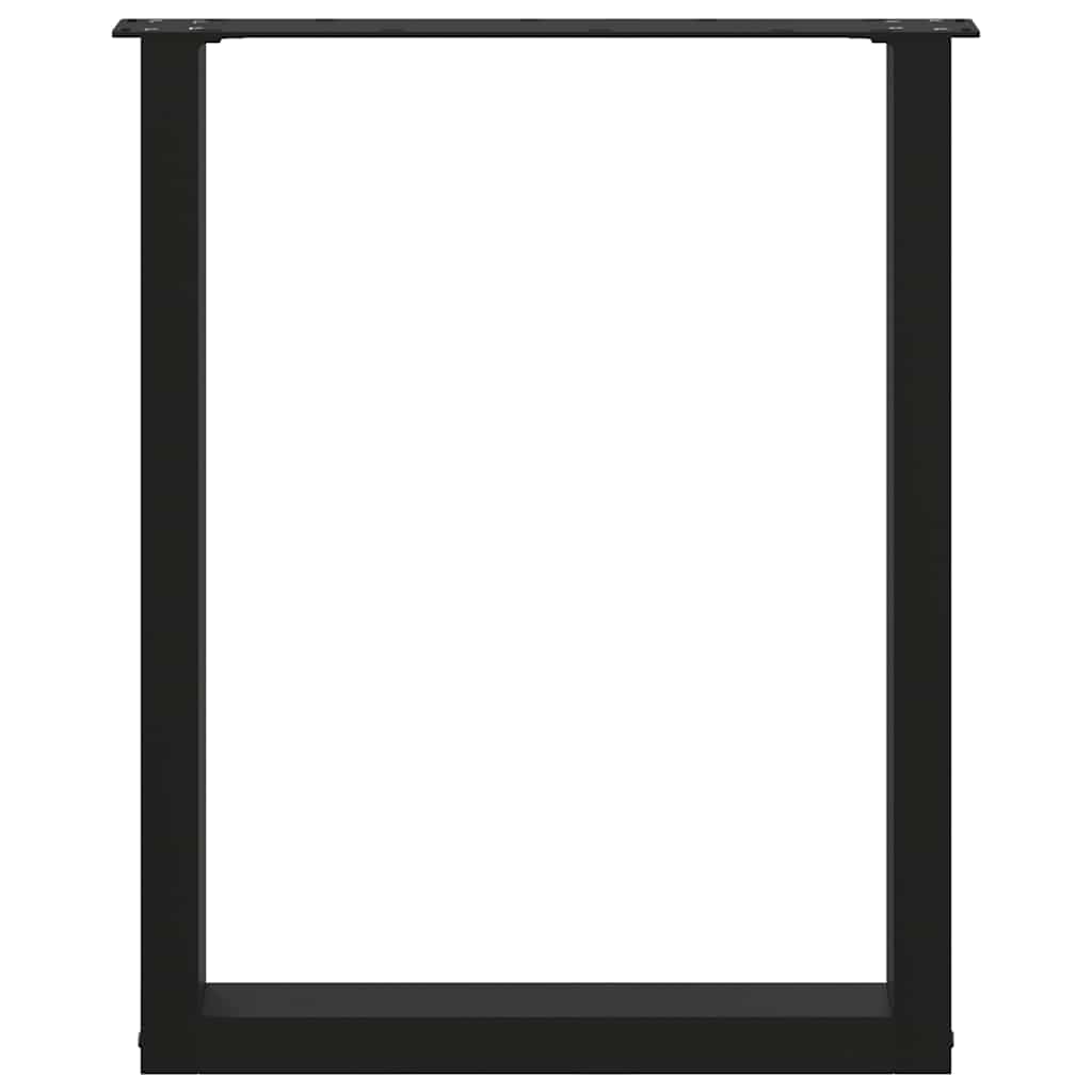 Gambe Tavolo Pranzo a Forma U 2 pz Nero 60x(72-73) cm Acciaio - homemem39