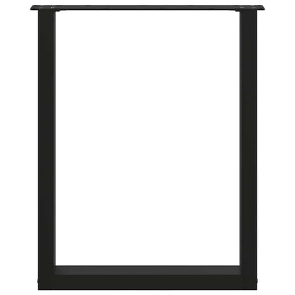 Gambe Tavolo Pranzo a Forma U 2 pz Nero 60x(72-73) cm Acciaio - homemem39