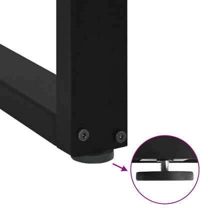 Gambe per tavolo da pranzo a forma di U 2 pz nere 60x(72-73) cm