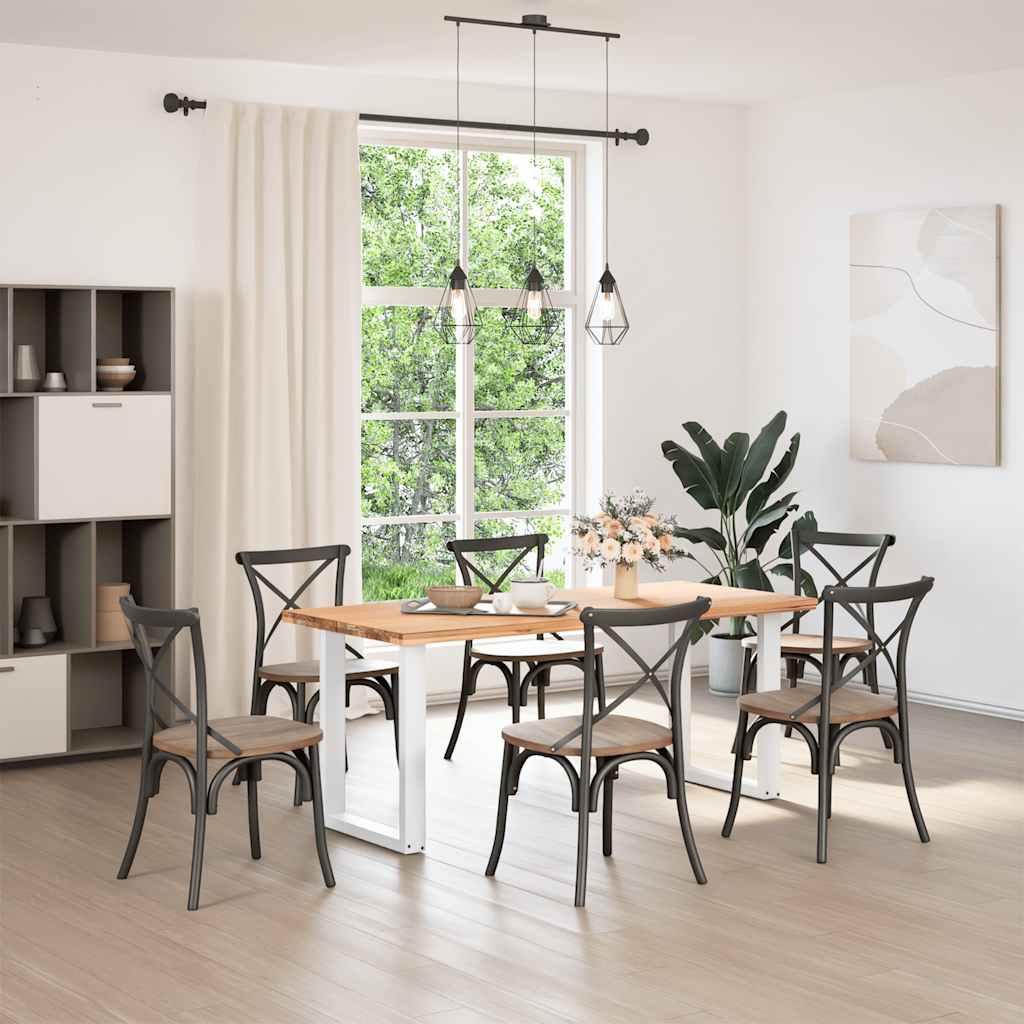 Gambe per tavolo da pranzo a forma di U 2 pz bianche 60x(72-73) cm in acciaio