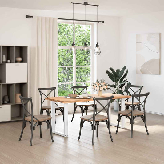 Gambe per tavolo da pranzo a forma di U 2 pz bianche 60x(72-73) cm in acciaio