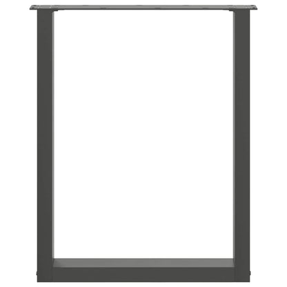 Gambe per tavolo da pranzo forma U 2 pz Antracite 60x(72-73) cm