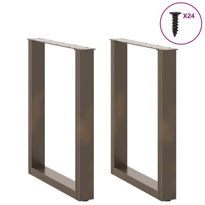 Gambe Tavolo Pranzo a U 2 pz 60x(72-73) cm Acciaio - homemem39