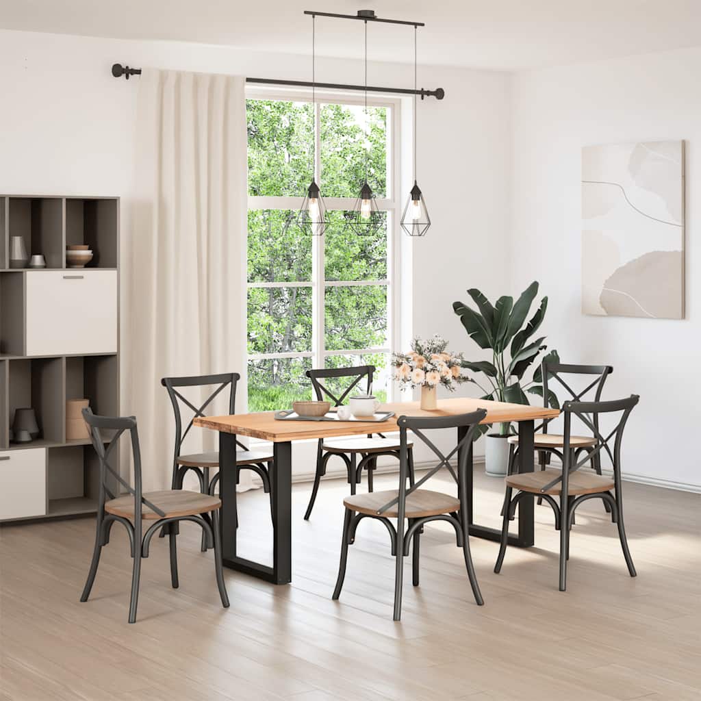 Gambe Tavolo Pranzo a Forma U 2 pz Nero 70x(72-73) cm Acciaio - homemem39