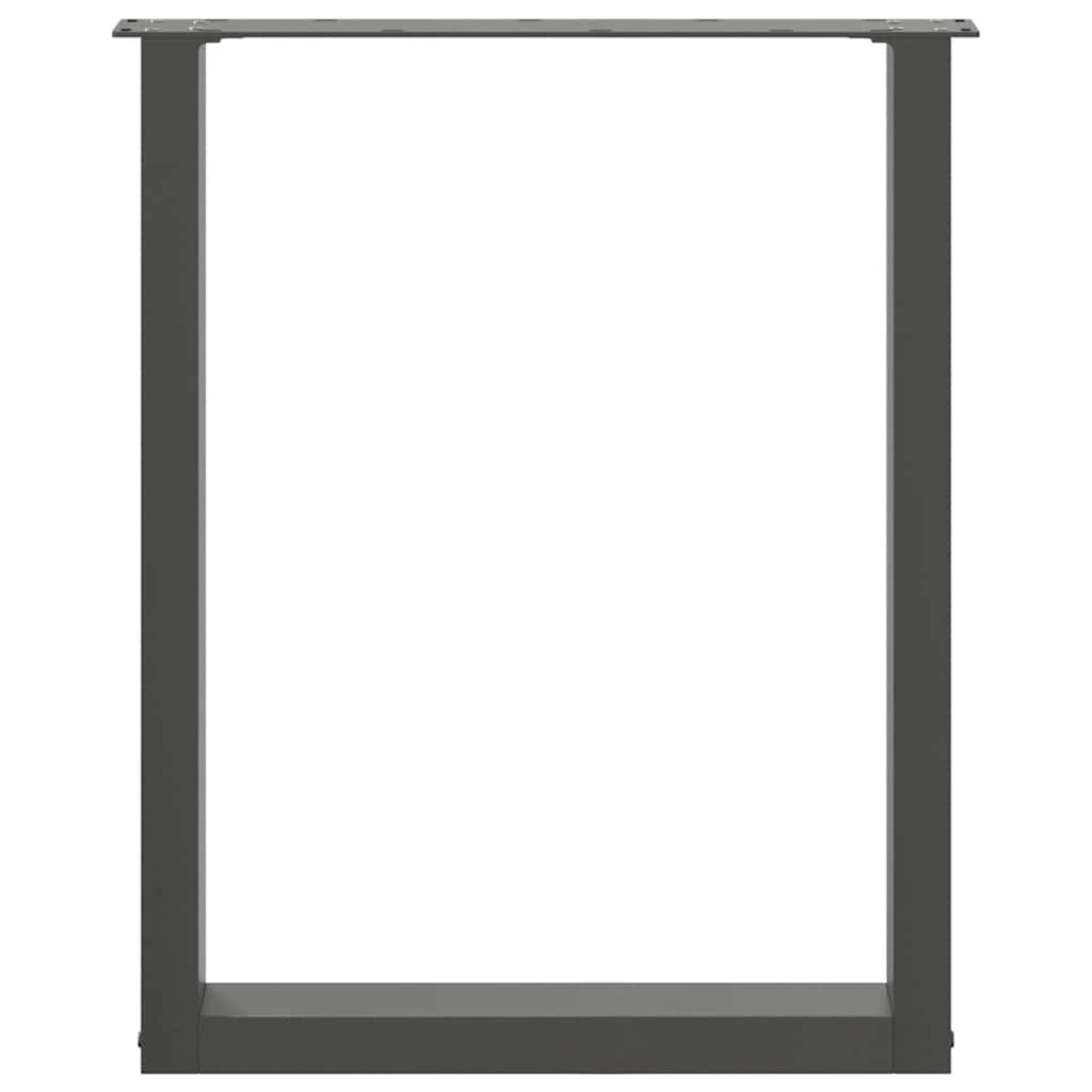 Gambe per tavolo da pranzo a forma di U 2 pz nere 70x(72-73) cm