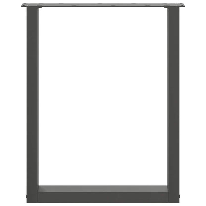 Gambe per tavolo da pranzo a forma di U 2 pz nere 70x(72-73) cm