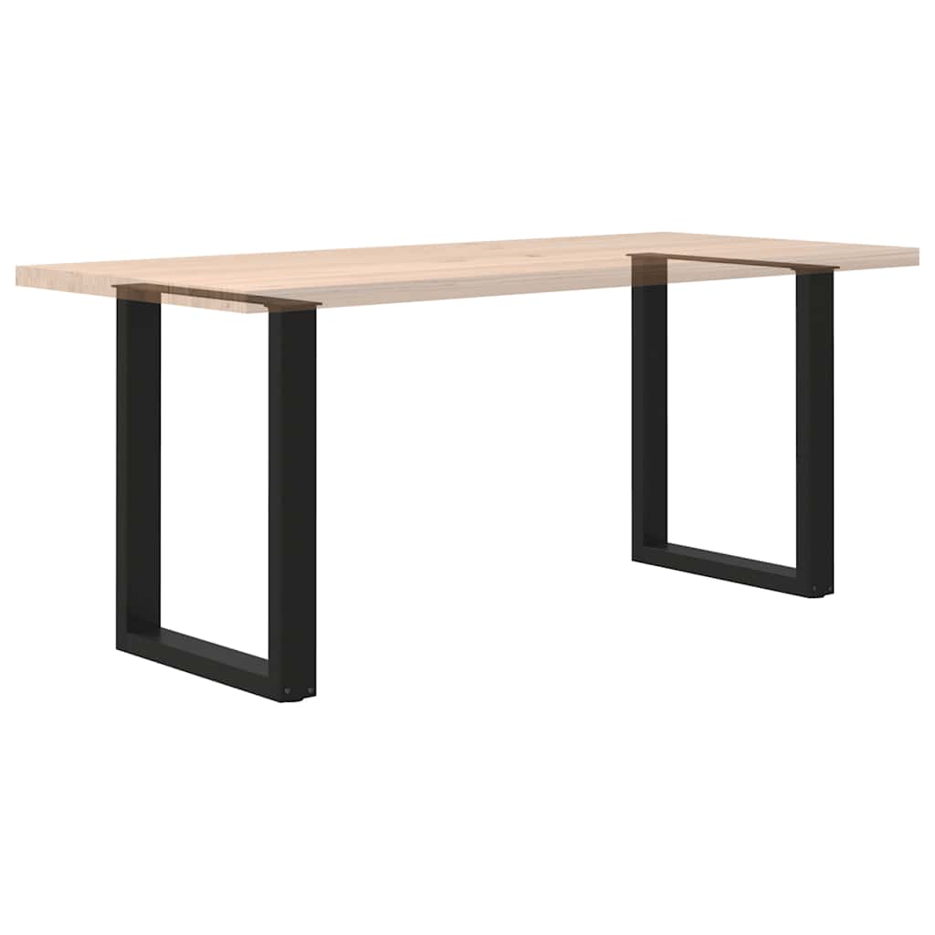 Gambe Tavolo Pranzo a Forma U 2 pz Nero 70x(72-73) cm Acciaio - homemem39