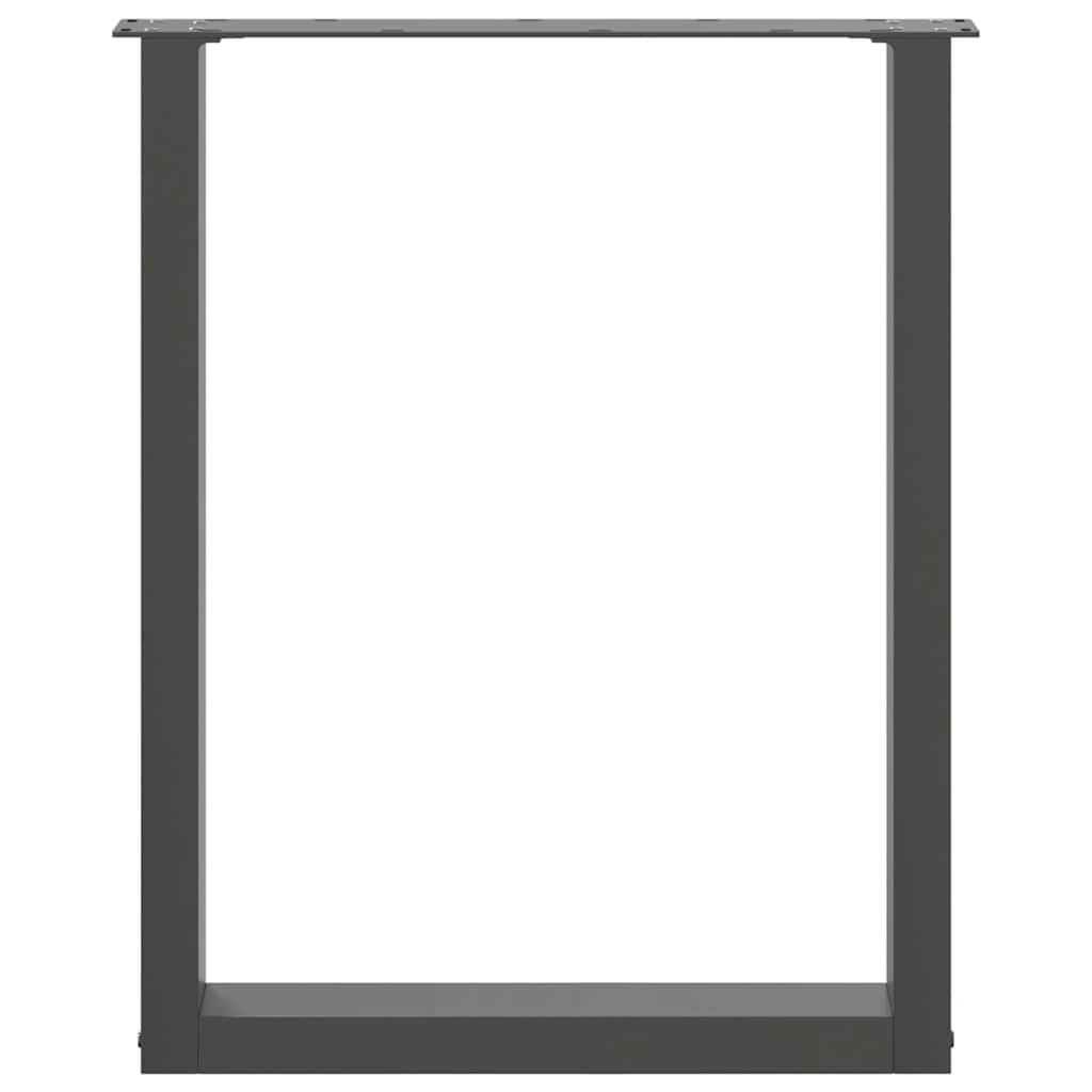 Gambe per tavolo da pranzo forma U 2 pz Antracite 70x(72-73) cm