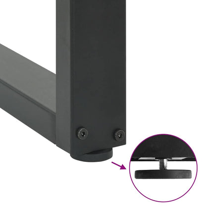 Gambe per tavolo da pranzo forma U 2 pz Antracite 70x(72-73) cm