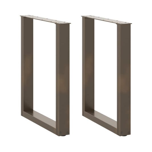 Gambe Tavolo Pranzo a U 2 pz 70x(72-73) cm Acciaio - homemem39