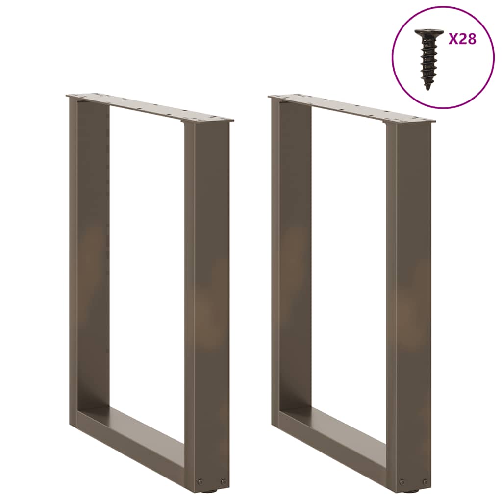 Gambe Tavolo Pranzo a U 2 pz 70x(72-73) cm Acciaio - homemem39