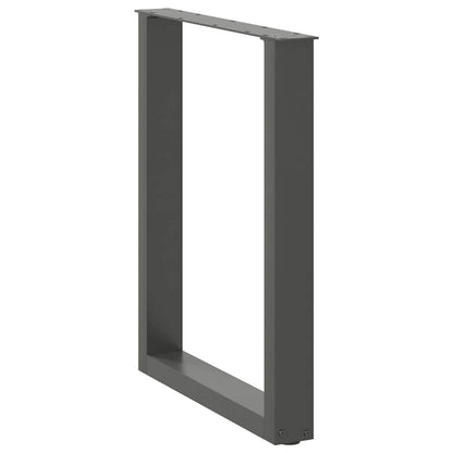 Gambe Tavolo Pranzo a U 2 pz 70x(72-73) cm Acciaio - homemem39