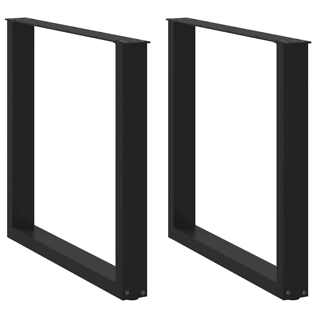 Gambe Tavolo Pranzo a Forma U 2 pz Nero 80x(72-73) cm Acciaio - homemem39