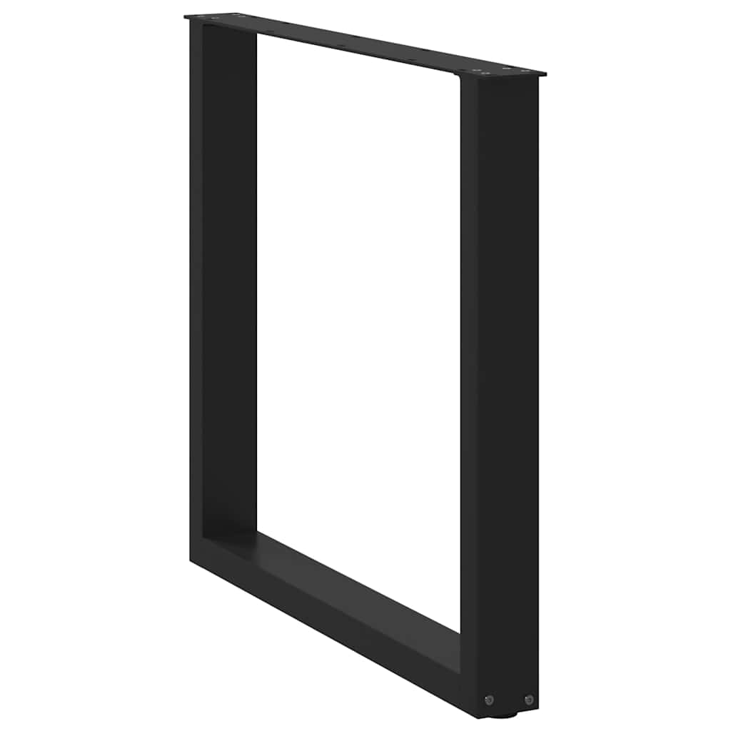 Gambe Tavolo Pranzo a Forma U 2 pz Nero 80x(72-73) cm Acciaio - homemem39