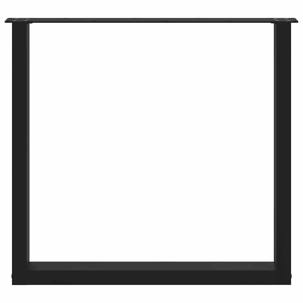 Gambe Tavolo Pranzo a Forma U 2 pz Nero 80x(72-73) cm Acciaio - homemem39