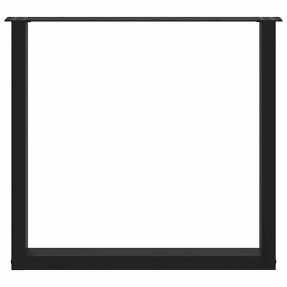 Gambe Tavolo Pranzo a Forma U 2 pz Nero 80x(72-73) cm Acciaio - homemem39