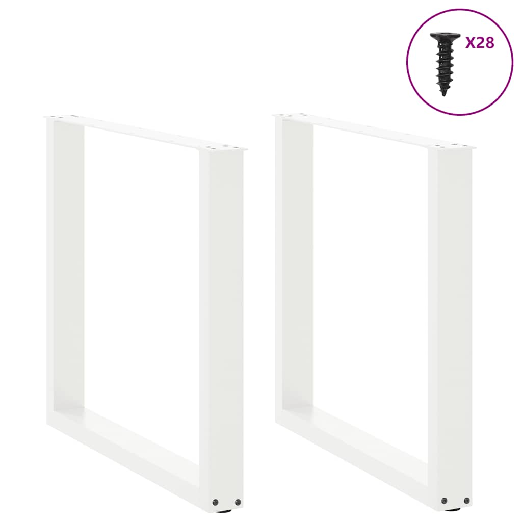 Gambe per tavolo da pranzo forma U 2 pz bianche 80x(72-73) cm