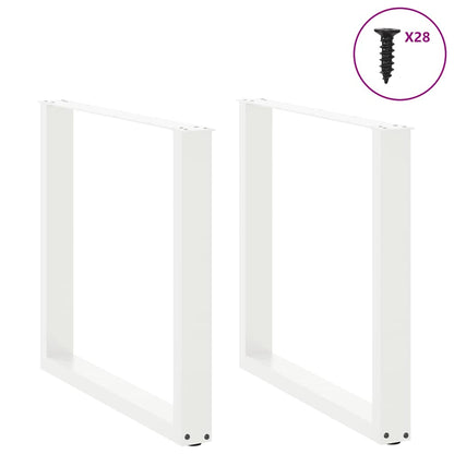 Gambe per tavolo da pranzo forma U 2 pz bianche 80x(72-73) cm