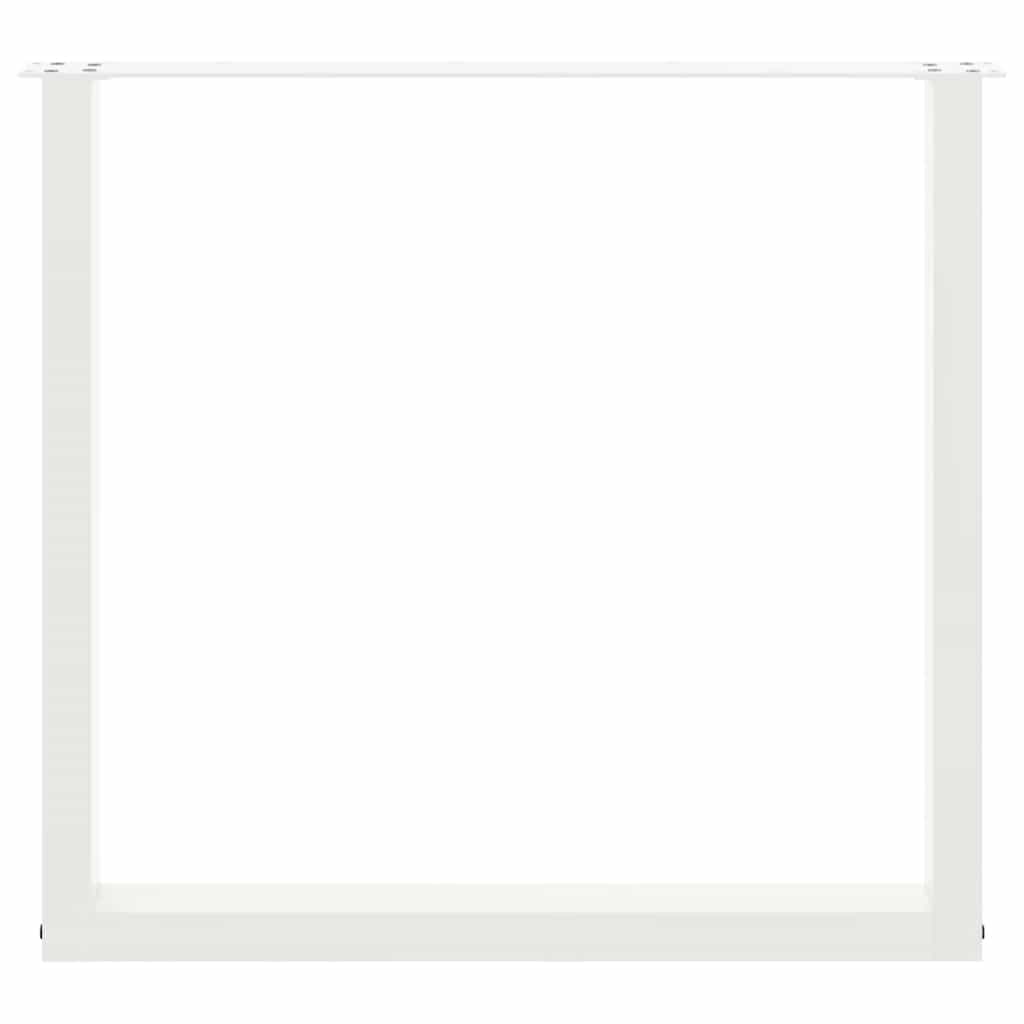 Gambe per tavolo da pranzo forma U 2 pz bianche 80x(72-73) cm