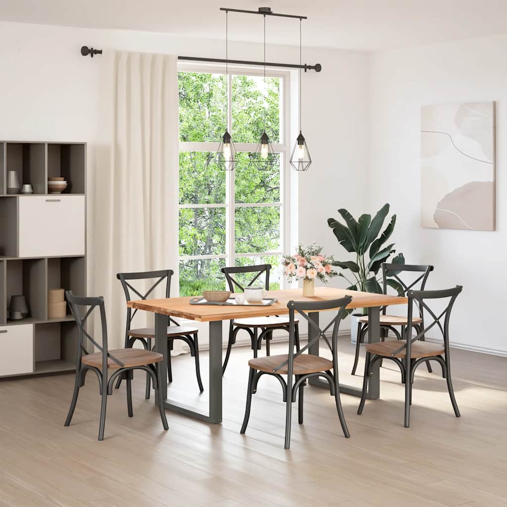Gambe per tavolo da pranzo forma U 2 pz Antracite 80x(72-73) cm