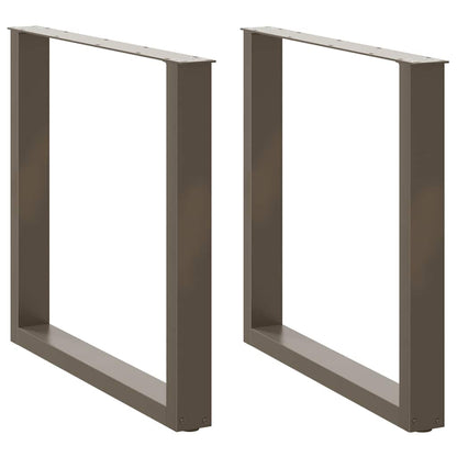 Gambe Tavolo Pranzo a U 2 pz 80x(72-73) cm Acciaio - homemem39