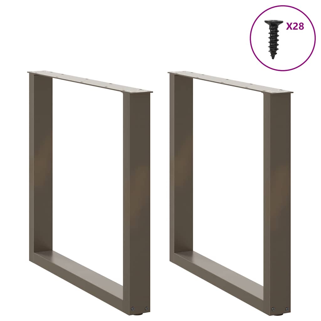 Gambe Tavolo Pranzo a U 2 pz 80x(72-73) cm Acciaio - homemem39