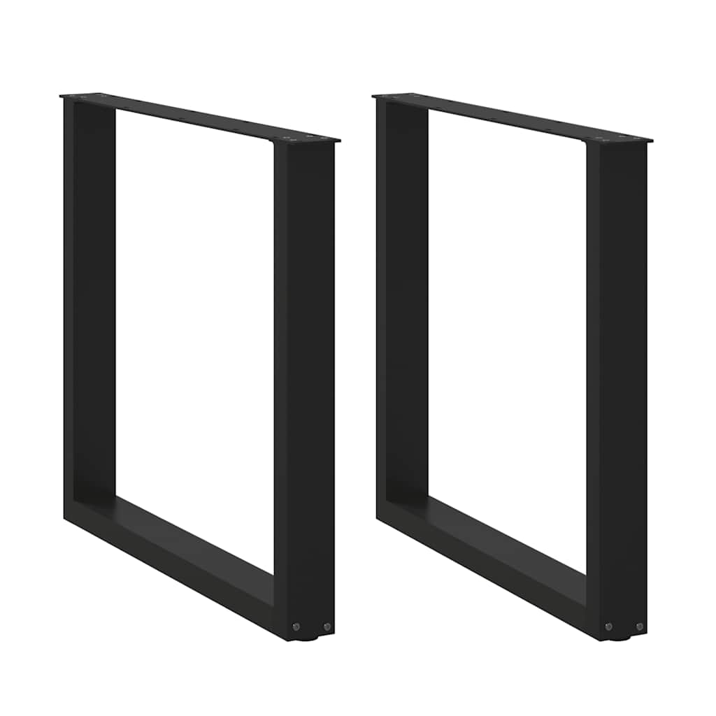 Gambe Tavolo Pranzo a U 2 pz Nero 90x(72-73) cm Acciaio - homemem39