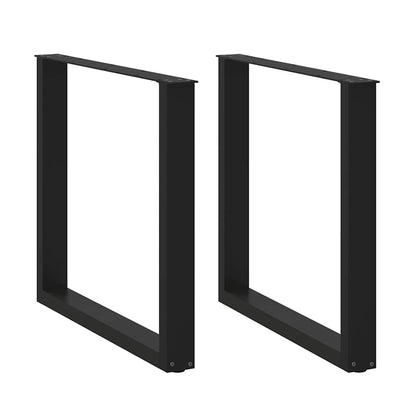 Gambe Tavolo Pranzo a U 2 pz Nero 90x(72-73) cm Acciaio - homemem39