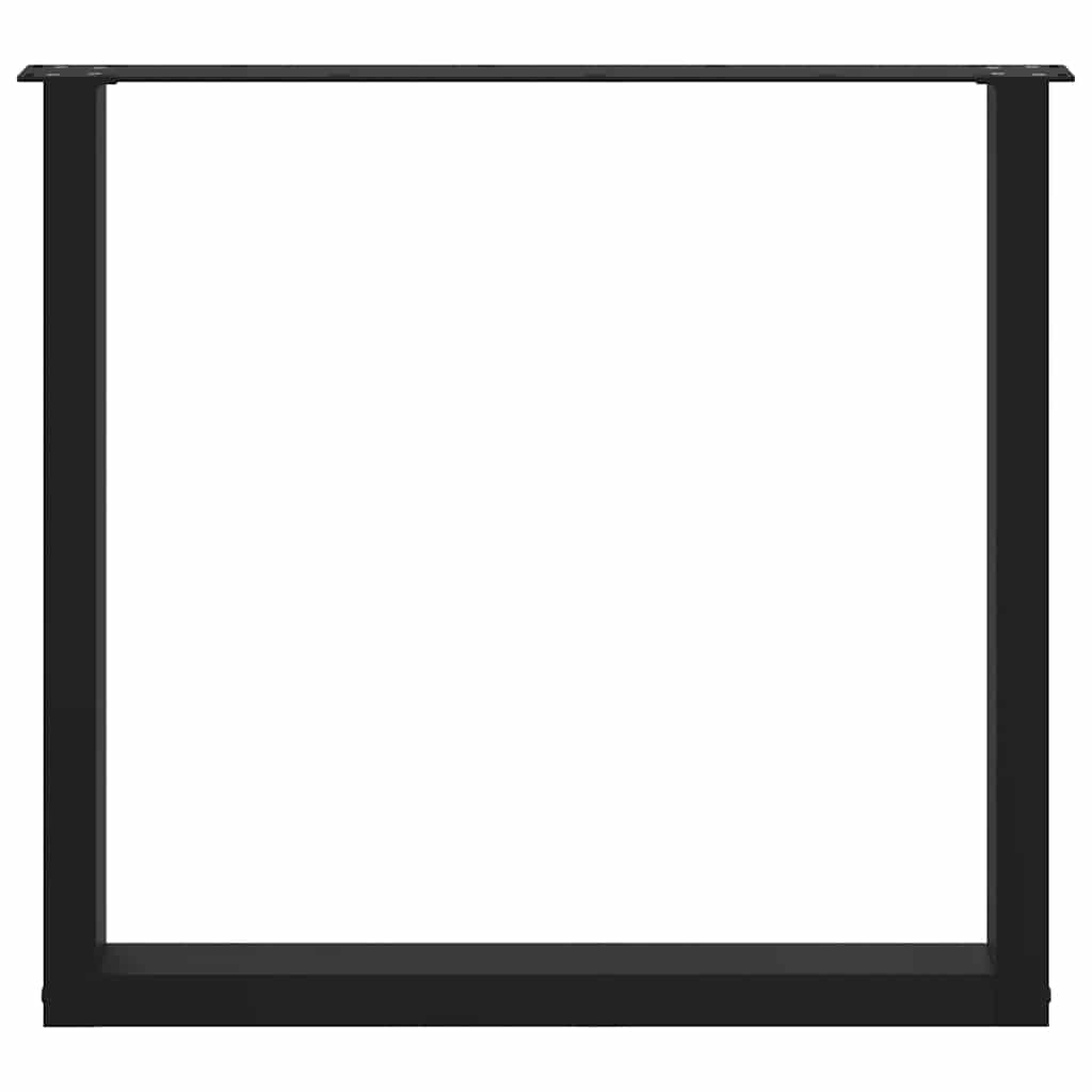 Gambe Tavolo Pranzo a U 2 pz Nero 90x(72-73) cm Acciaio - homemem39