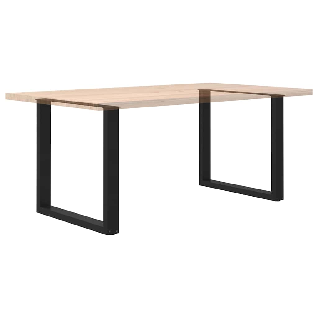 Gambe Tavolo Pranzo a U 2 pz Nero 90x(72-73) cm Acciaio - homemem39