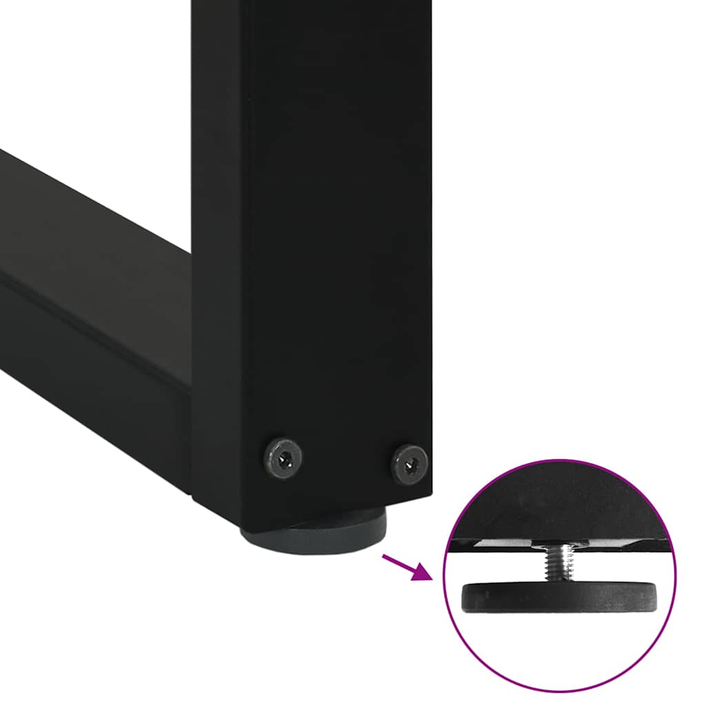 Gambe Tavolo Pranzo a U 2 pz Nero 90x(72-73) cm Acciaio - homemem39
