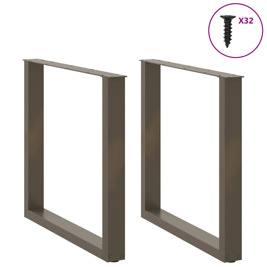 Gambe Tavolo Pranzo a U 2 pz 90x(72-73) cm Acciaio - homemem39