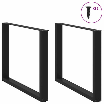 Gambe per tavolo da pranzo a forma di U 2 pz nere 100x(72-73)cm