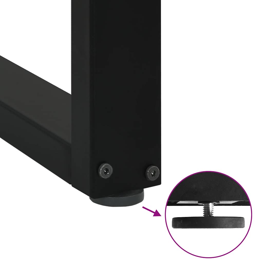 Gambe per tavolo da pranzo a forma di U 2 pz nere 100x(72-73)cm