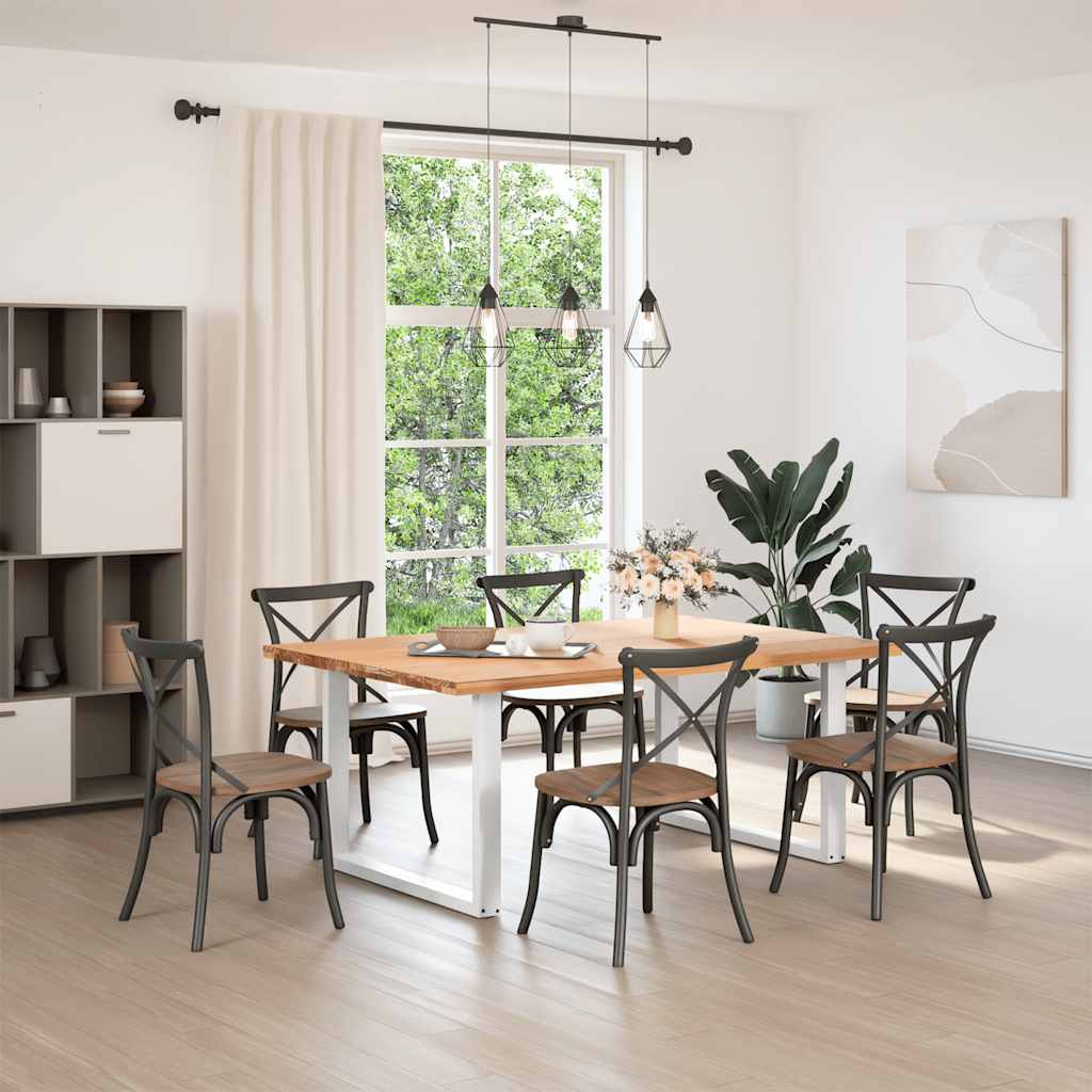 Gambe per tavolo da pranzo forma U 2 pz bianche 100x(72-73) cm