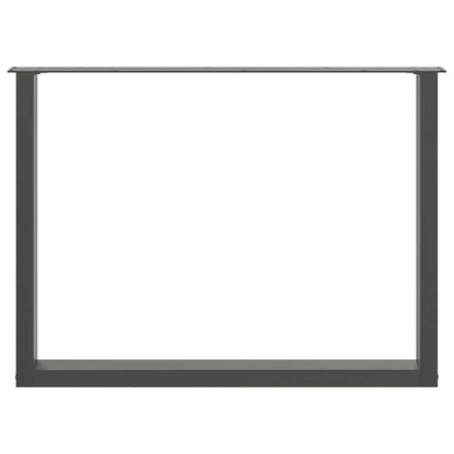 Gambe per tavolo da pranzo forma U 2 pz Antracite 100x(72-73)cm