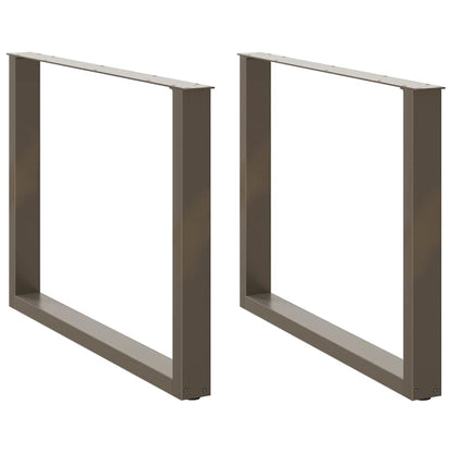 Gambe Tavolo Pranzo a U 2 pz 100x(72-73) cm Acciaio - homemem39