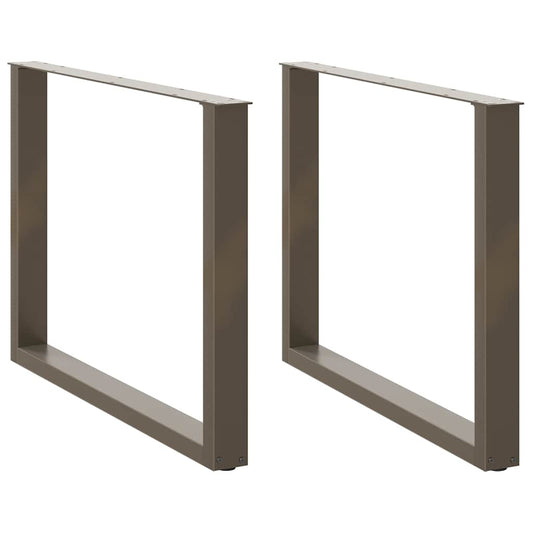 Gambe Tavolo Pranzo a U 2 pz 100x(72-73) cm Acciaio - homemem39