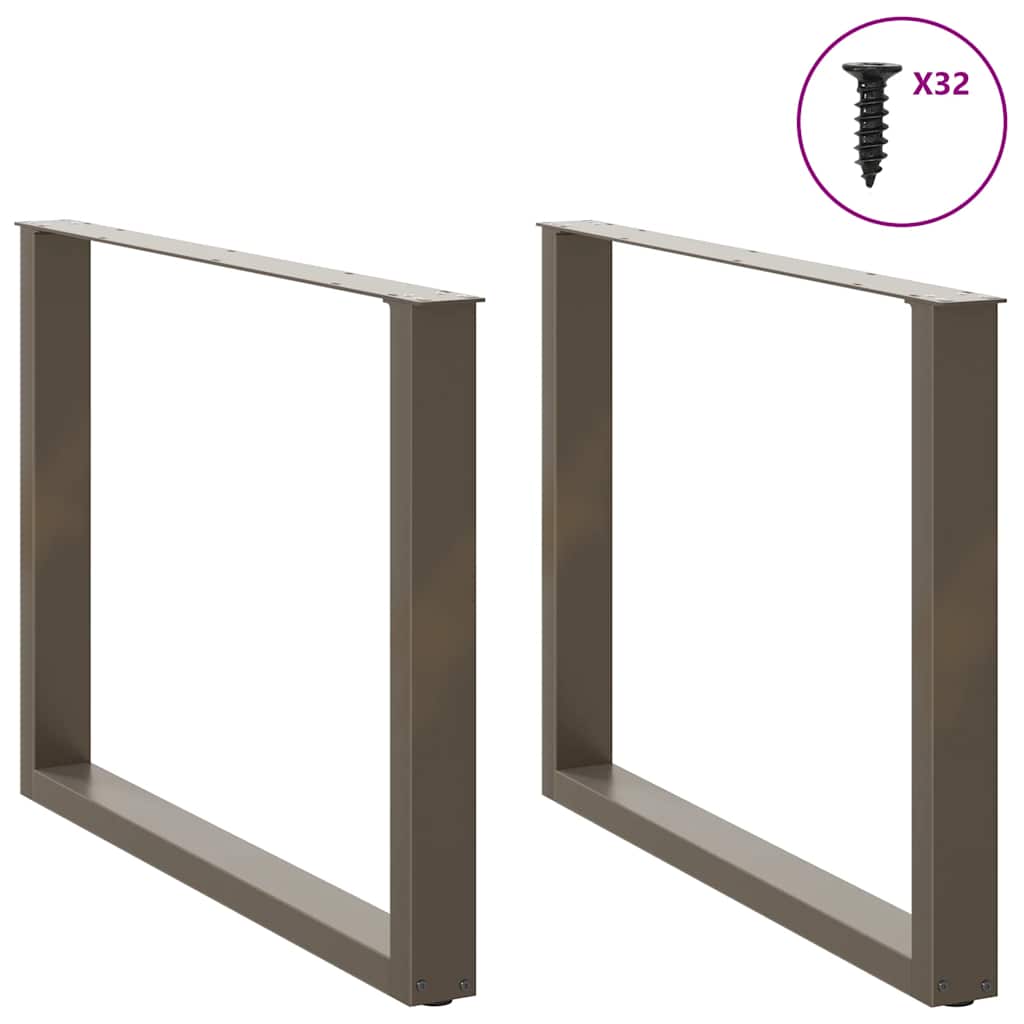 Gambe Tavolo Pranzo a U 2 pz 100x(72-73) cm Acciaio - homemem39