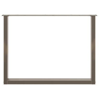 Gambe Tavolo Pranzo a U 2 pz 100x(72-73) cm Acciaio - homemem39