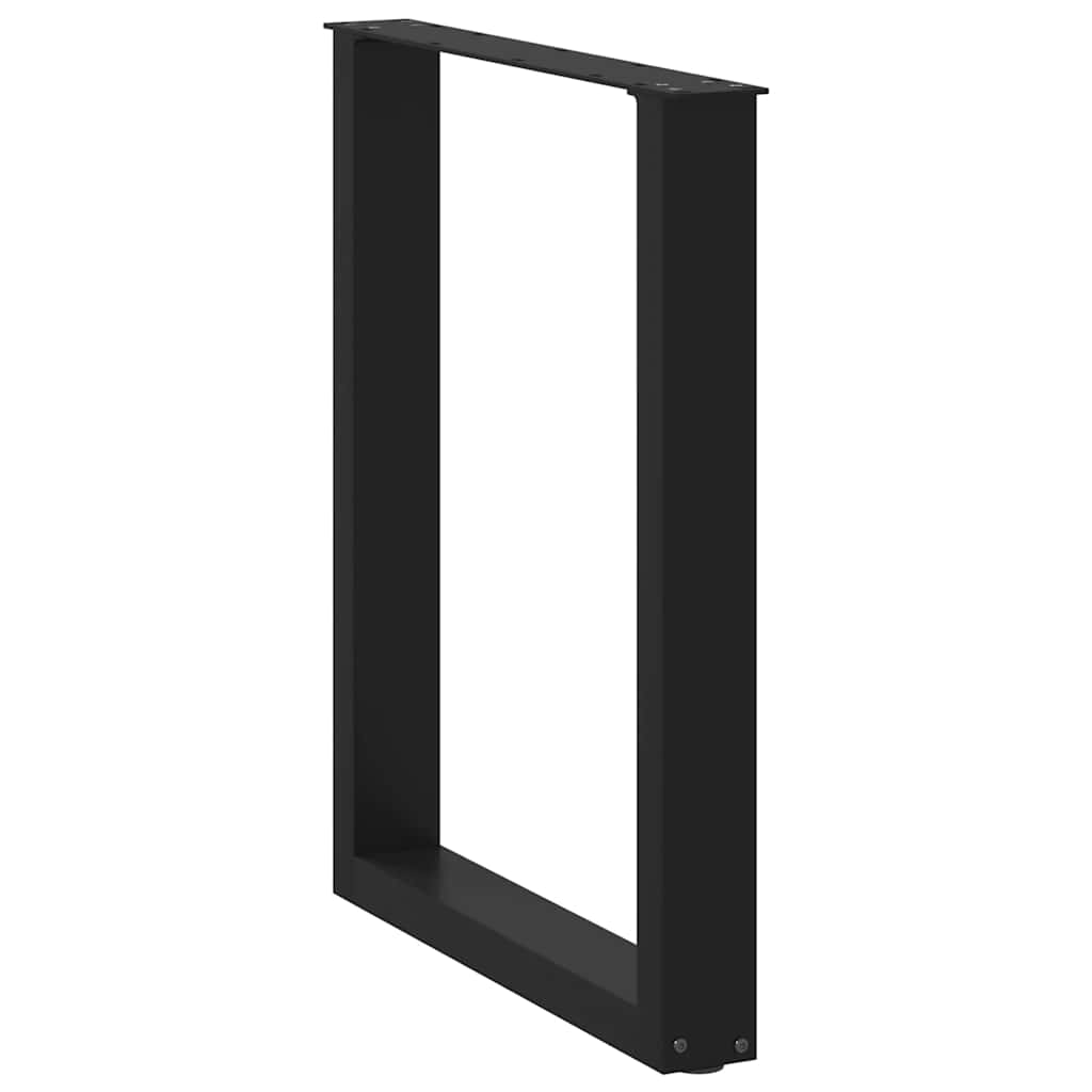 Gambe Tavolino da Caffè a U 3 pz Nero 70x(72-73) cm in Acciaio - homemem39