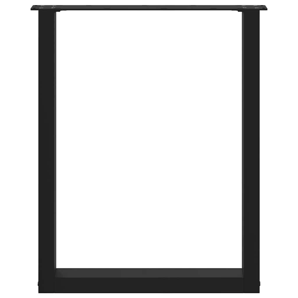 Gambe per tavolo da pranzo a forma di U 3 pz nere 70x(72-73) cm